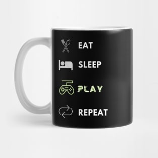 Eat sleep play repeat gamer lifecycle Mug